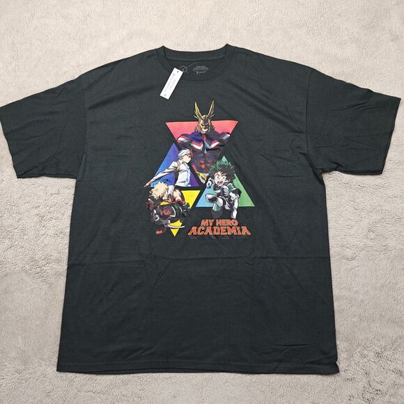 My Hero Academia MHA Triangles T-shirt Men's 2XL 50/52 Gray Manga Anime Deku NWT - Picture 1 of 5